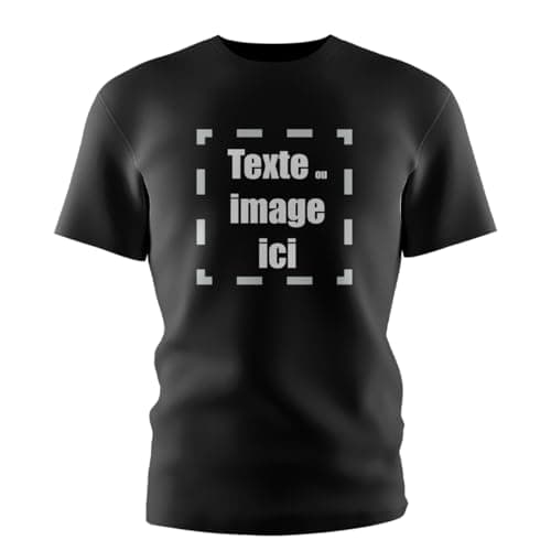 T-Shirt personnalisé avec Impression de Texte ou d'image pour Hommes - Votre nom ou Texte ou Image Tshirt - Imprimez Vos Propres t-Shirts personnalisés (as4, Alpha, x_l, Regular, Regular, Noir)