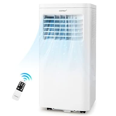 COSTWAY Climatiseur Mobile Silencieux 9000BTU, Climatiseur Portable 4 en 1 Rafraîchisseur R290, Ventilateur, Déshumidificateur 20L/Jour, Mode Nuit, Clim Mobile 17 à 30℃, Télécommande, Minuterie 24h