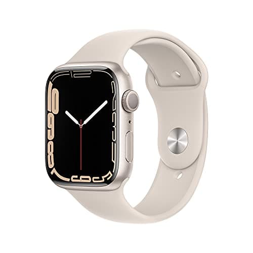 Apple Watch Series 7 (GPS, 45MM) Boîtier en Aluminium Lumière Stellaire avec Bracelet Sport Lumière Stellaire (Reconditionné)