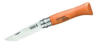 Opinel - N°08 Couteau de Poche en Blister - Lame 8,5 cm Carbone XC90, Manche Bois de Hêtre, Usage Quotidien, Bague de Sécurité Virobloc - Fabrication Française