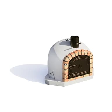 MOVELAR - Four à Bois Extérieur VULCANO CORNER (Blanc - 80 x 80 x 67 cm) - Four de coin non isolé pour jardin, béton réfractaire, cuisson bois, design compact pour petits espaces