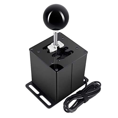 XBERSTAR Driving Force Shifter pour Logitech G29/G27/G25/G920, levier de vitesse PC USB H pour volant Thrustmaster T300RS Racing Sequential H Gear Shifter (noir 7+R)
