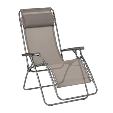 LAFUMA MOBILIER - Fauteuil Relax Zéro Gravité RT 2 - Chaise Longue Pliante Terrasse et Jardin - Toile Batyline® Résistante - Transat Multiposition, Tout Confort, Fabriqué en France - Marron CHATAIGNE