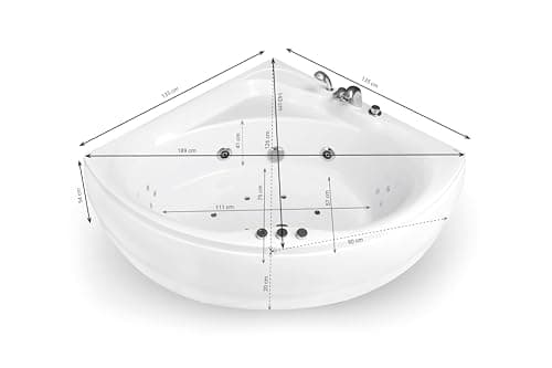 SPALINA Baignoire balnéo d'angle Maldives Jets 135x135cm, by