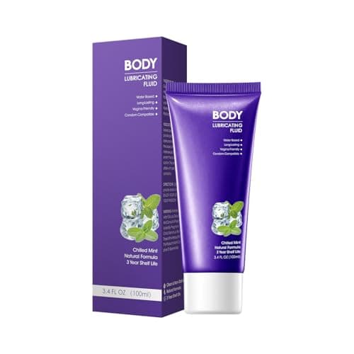 Lubrifiant Intime à Base d'Eau (Menthe Fraîche) - Gel Non Collant Longue Durée pour Massages & Préliminaires - Sans Parabènes, Sans Rinçage - Couples & Sensualité