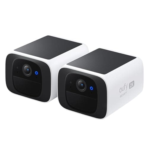 eufy Camera Surveillance WiFi exterieure sans Fil Solaire SoloCam S220, 2 Pack, résolution 2K, Compatibile avec Alexa, Wi-FI 2,4 GHz, sans Frais Mensuels