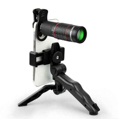 Kit d'objectifs d'appareil photo pour téléphone portable HD 22X, trépied compatible avec iPhone, Samsung, smartphones Android, noir, 1996 cm, ABS