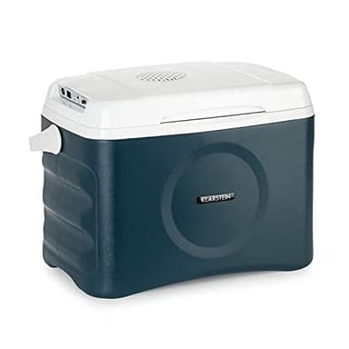 Glacière électrique Klarstein BeerBelly 21-21 L, 3 connexions : 230 V, 12 V, Allume-Cigare et USB, glacière pour Voiture, Fonction réfrigération et réchauffement, pour Voiture, Camion, Camping, Bleu