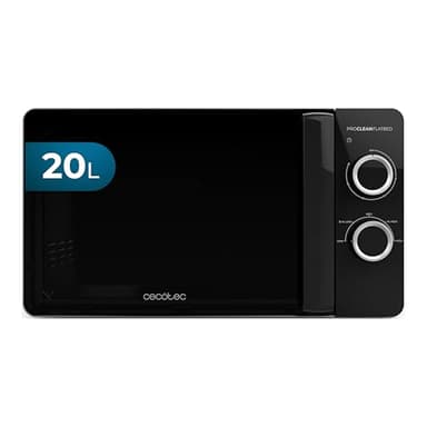 Cecotec Micro-ondes Proclean 3030 Flatbed. Capacité 20L, 700W, 6 niveaux, gril halogène de 800W, design compact avec porte FullCrystal, cuisson parfaite grâce à la technologie 3DWave