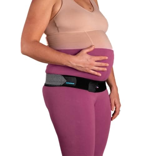 PHYSIOMAT Ceinture Tonic - Noir - Soulage Douleurs - Pour Grossesse, Post-Partum, Sport - Hauteur: 5cm - Pour tailles 36 et moins - Eco-Responsable: Fil Recyclé - Fabriquée en France
