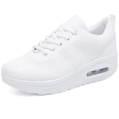 Femme Baskets Chaussures de Plateforme Running Sneakers Femme Casual Marcher Respirantes Compensées Confortable Fitness Chaussures, Couleur 2, 40 EU,Couleur 2,40 EU