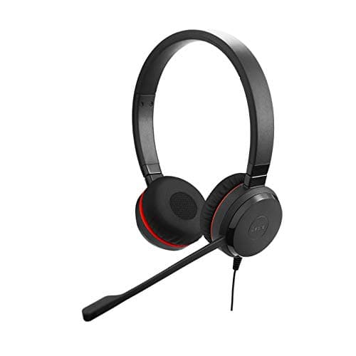 Jabra Evolve 30 MS Casque Stereo - Casque certifié Microsoft VoIP Softphone avec annulation passive du bruit - Câble USB avec contrôleur - Noir