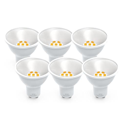 Auting LED GU10 Ampoules, blanc chaud 850 lumens GU10 5W, remplace les lampes halogènes 70W-80W, angle de faisceau 3000K ampoule réflecteur 120° spots LED, non dimmable Lot de 6