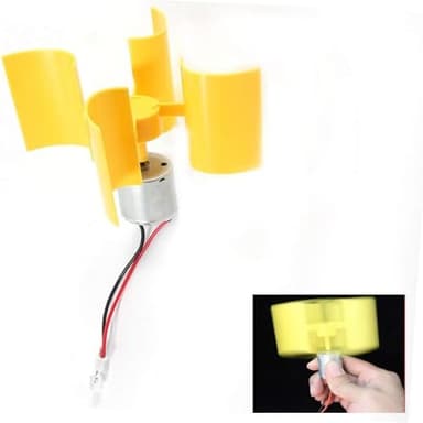 Heaveant Générateur d'Énergie Éolienne, 0.55W 5.5m/s Générateur de Vent Vertical, Kit Générateur d'éolienne à Monter Soi-Même pour Enseignement