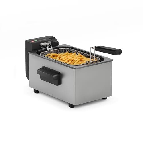 Tristar Friteuse, 3L Capacité, 2000W, Technologie Cool Zone, Acier Inoxydable, Thermostat Réglable, Facile à Nettoyer, Pièces Amovibles, FR-9325