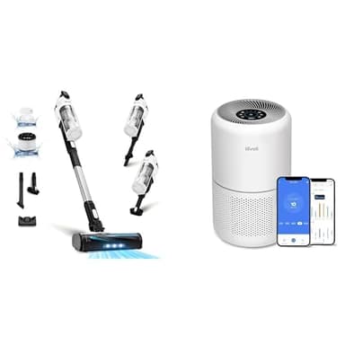 LEVOIT Purificateur d'Air et Aspirateur Balai Sans Fil contre Allergies, Élimine les Poils d'Animaux, Air Purifier Core 300S pour Chambre Maison