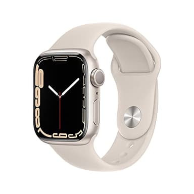 Apple Watch Series 7 (GPS, 41MM) Boîtier en Aluminium Lumière Stellaire avec Bracelet Sport Lumière Stellaire (Reconditionné)