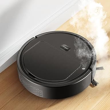 Aspirateur Robot, Silencieux Connecté Humidificateur Spray Humidificateur 3 Dans 1 Ménage Robot Aspiration et Combo Mop Intelligent Balaying Robotic pour Poils D'animaux Durs Tapis Pas Cher (A-Noir)