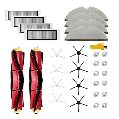 MIKONG Kit d'accessoires pour Xiaomi Roborock S6 MaxV S6 Pure S5 Max S6 S50 S5 S55 E25 E20 E35 Pièces de Rechange pour aspirateur Robot 30 Packs Brosse Principale et Filtre et Brosse latérale