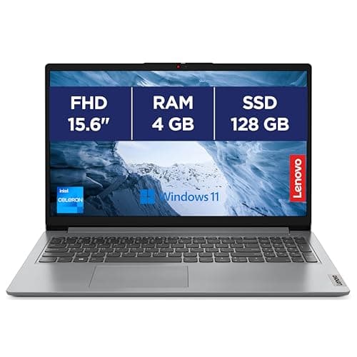 Lenovo IdeaPad 1 15IJL7 - Ordinateur Portable 15.6'' FHD (Intel Celeron N4500, RAM 4Go, eMMC 128Go, Intel UHD Graphics, Windows 11 en S Mode, Microsoft 365 Personal) Clavier AZERTY Français - Gris