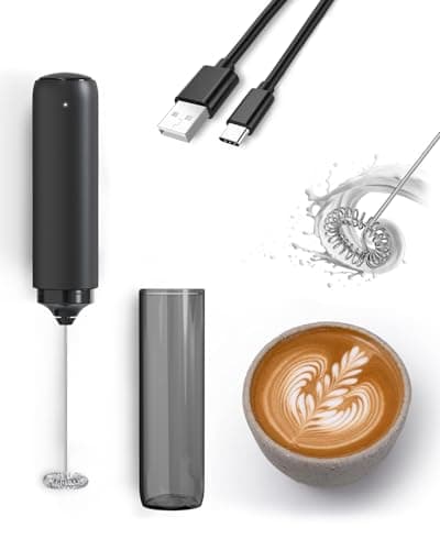 Mousseur à Lait Électrique, Mousseur de Lait Rechargeable USB et Mini pour Café/Café au Lait/Cappuccino/Chocolat Chaud