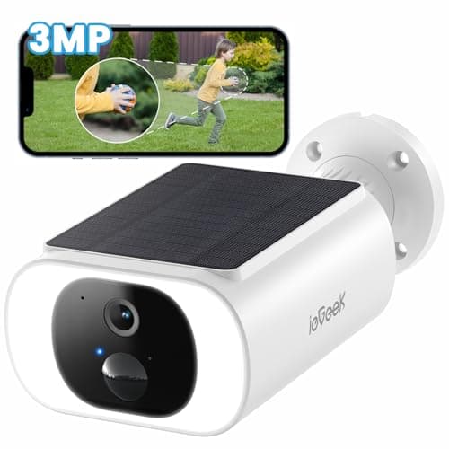 ieGeek 2K Camera Surveillance WiFi Exterieure sans Fil Batterie S1-3MP Camera Solaire Exterieur Vision Nocturne Couleur, Détection Mouvement, Audio Bidirectionnel, IP66, Compatibile Alexa