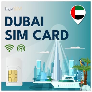 travSIM SIM Dubai | Réseau Orange | 10 GB Mobile Data | Hotspot Disponible | Free Roaming in 6+ Countries in The Middle East | Le Plan de la Carte SIM Dubai est valable 14 Jours.