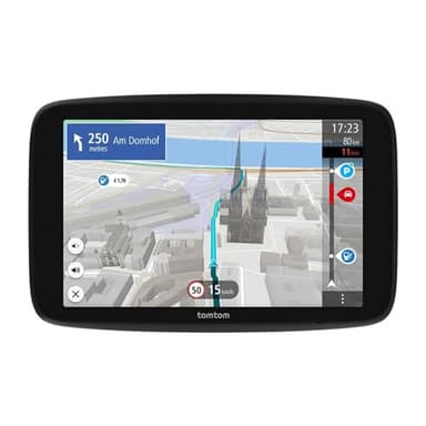 TomTom GPS GO Navigator (écran 7" extra-large, infos trafic en temps réel, alerte des zones de danger 1 an d'essai inclus, carte d'Europe, mise à jour via Wi-Fi, services Premium, fixation magnétique)