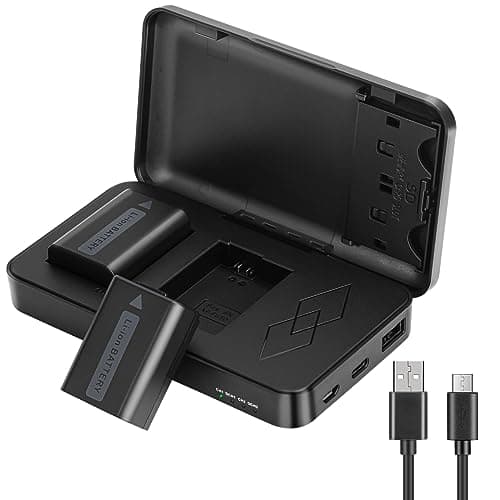 JYJZPB NP-FW50 Batterie de Rechange et A7 II Chargeur pour Sony Alpha A6000 A6400 A6500 A6300 A6100 A7II ZV-E10 A7 A7RII A7SII A7S A7S2 A7R A7R2 A5100
