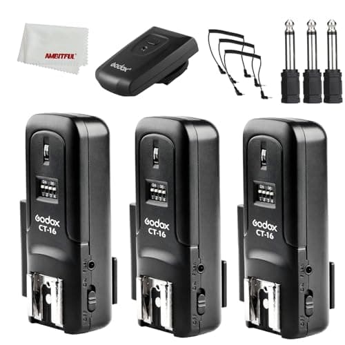 GODOX CT16 CT-16 Trigger émetteur Flash Radio sans Fil 16 canaux + Kit de 3 récepteurs pour Canon Nikon Pentax Olympus Speedlite/Studio Flash