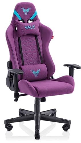 VALK Nyx - Chaise Gaming en Tissu Respirant, Chaise Gamer Tissu, Accoudoirs 2D, Inclinable, Pivotante, Rembourrage Mousse Froide, Piston Classe 4, Fauteuil Gamer Tissu, Chaise Bureau (Lilas Mystique)