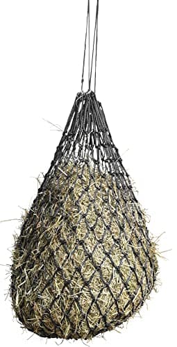 Small-mesh hay net, black Mesh-size: 5x5 cm, with rings