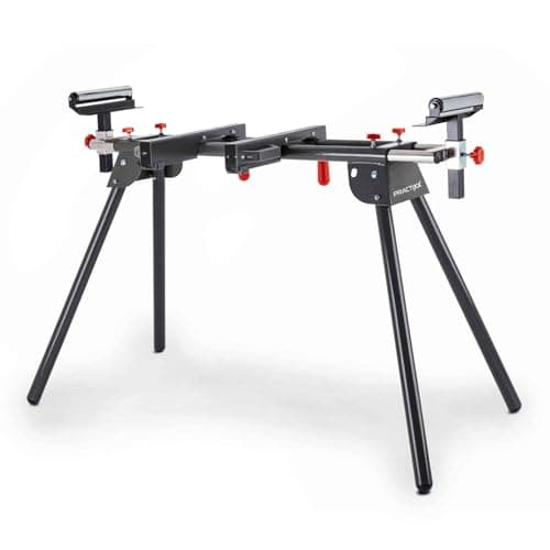 Practixx Support pour scies à onglets PX-UG-1600 | Extensible 1000-1650mm | Charge admissible 200kg | Largeur d'appui 384 mm | Pour scie à onglet radiale | Support universel