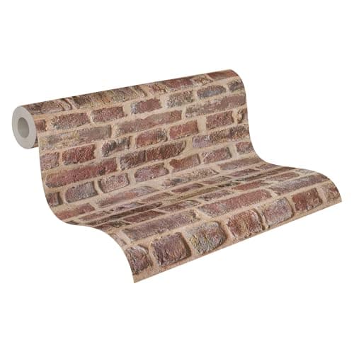 A.S. Création Papier peint Authentic walls beige brun rouge 10,05 m x 0,53 m 302191