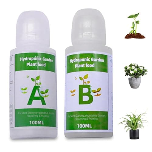 Jcasbdn 2 Bouteilles nutriments hydroponiques 2023g / Bouteille Universal Hydroponic Plant Food A et B pour Les Plantes intérieures Légumes Fruits et Fleurs