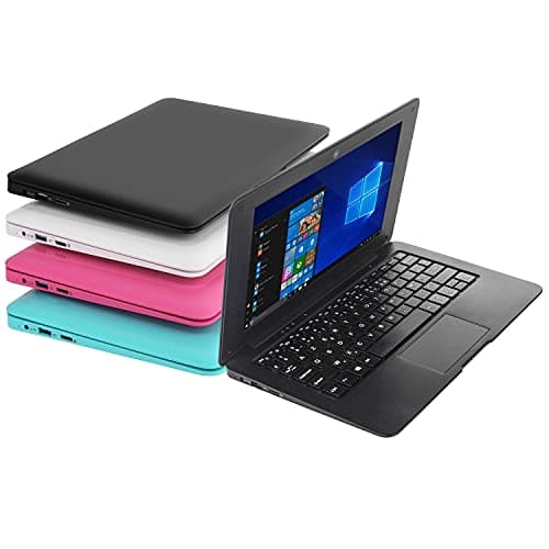 Bigmachine Windows 10 Ordinateur Portable Mini 10,1 Pouces 32 Go Clavier AZERTY Français Ultra Mince et léger Netbook Quad Core PC HDMI Webcam Netflix Youtube (Noir)