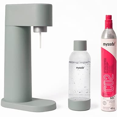 Mysoda - Kit de purification d'eau Woody - En bois composite renouvelable avec Cylindre de CO2 et bouteille en plastique Quick-Connect 1 l - Sans BPA (Pigeon)