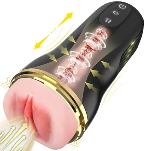 Masturbeuse Homme électrique 10 vibrations Modes avec 5 modes Succion d'aspiration sexuels pour hommes jouets sexuels solo, Masturbateur Homme réaliste 3D Vaginette Sextoyse Homme Sex Toys