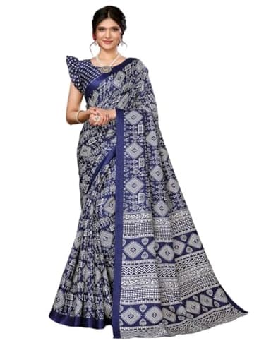 KULIA® Sari pour femme en georgette - Vêtements indiens traditionnels pour femmes - Robe de fête - Robe ethnique indienne - Cadeau de mariage - Sari avec chemisier non cousu, multicolore, Large