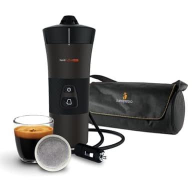Handpresso – Handcoffee Auto Set 21002 | Pack avec cafetière/sac de transport/tasse/serviette | Cafetiere 12v pour dosette senseo - Cafetiere allume cigare - cafetiere voiture, cafetiere camping-car