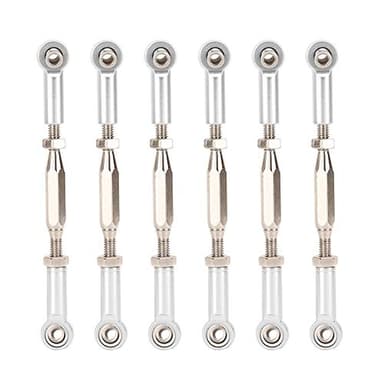 RC Tie Rod, 81mm Réglable Aluminium Servo Links Tie Rod Compatible avec 1/10 RC Truck. 6PCS(Argent)