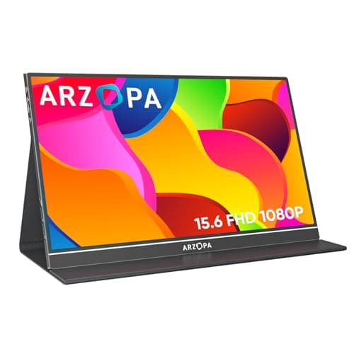ARZOPA Ecran Portable, 15.6 Pouces, 1920x1080 FHD, Moniteur Portable IPS avec HDMI/Type-C/USB-C, écran Portable de Jeu Eye Care,pour Ordinateur Portable/PC/Mac/PS4 /Xbox