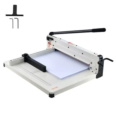VEVOR Massicot à papier robuste, 431,8 mm, coupe-papier industriel et commercial pour papier A3, capacité de 400 feuilles, construction en acier massif, rogneur pour bureau, école, magasin, blanc