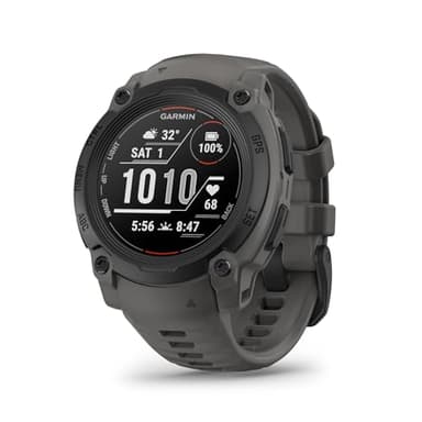 Garmin Instinct E - Montre GPS Robuste et connectée – Noir avec Bracelet Gris Charbon – Boîtier 40 mm, Noir/Gris Charbon