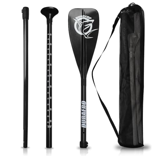 Pagaie Carbone avec Sac - 3 Pièces pour Sup Kayak Stand Up Paddle Board Professional Speed ​​- Légère 760 g Pagaie Télescopique Réglable 165 cm - 205 cm Paddle Kajak Surfboard Plug-in System