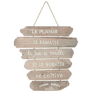 Atmosphera - Déco Murale à Suspendre - Bois - 28x38 cm - Modèle 2