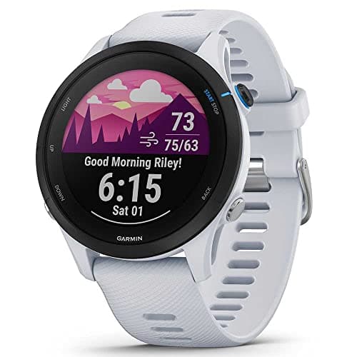 Garmin Forerunner 255, Music - Montre GPS Multisports connectée de Running – Blanche – Boîtier 46 mm