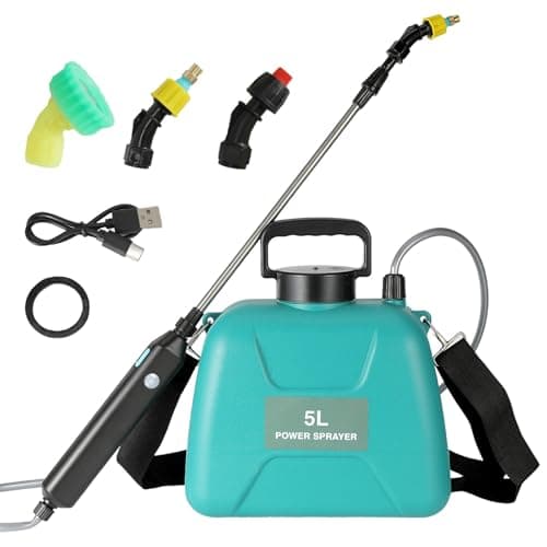 Pulvérisateur électrique 5L, Pistolet pulvérisateur télescopique Rechargeable avec 2 Buses, Capuchon à Large Bouche, Batterie 2400 mAh pour Le Nettoyage par pulvérisation des Plantes de Jardin (5 L)