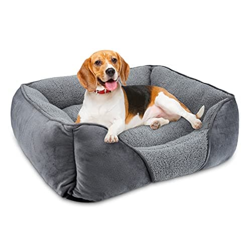 FURTIME Panier Petit Chien, Lit Chien Lavable Duveteux, Antidérapant Coussin Anti-anxiété Doux Confortable Respirant, 51x48x15cm