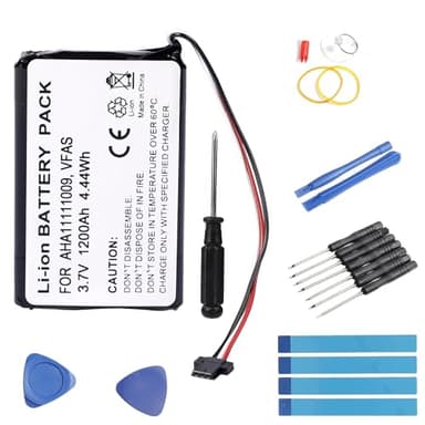 Fuworance GPS Batterie Compatible avec Tomtom Go 60/600/61, Start 60, One 4th Edition, Start 62 XL 30 XL 350 XXL 540 XXL 540s, One XL Europe/Regional, AHA11111009 + Repair Tool 1200mAh Li-ION Battery